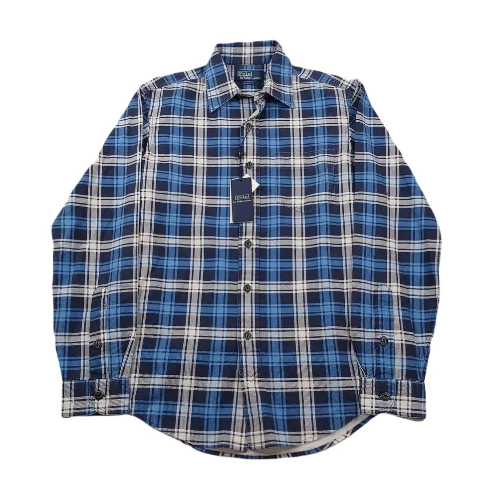 Polo Ralph Lauren Flannel Shirt‎ Mens Small Montauk Blue Classic-Fit Plaid $168